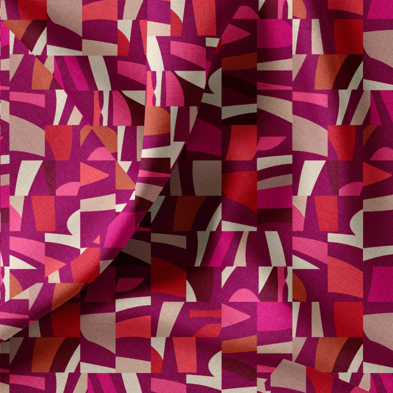 Algodón estampado CHROMAPOP Púrpura / Rosa